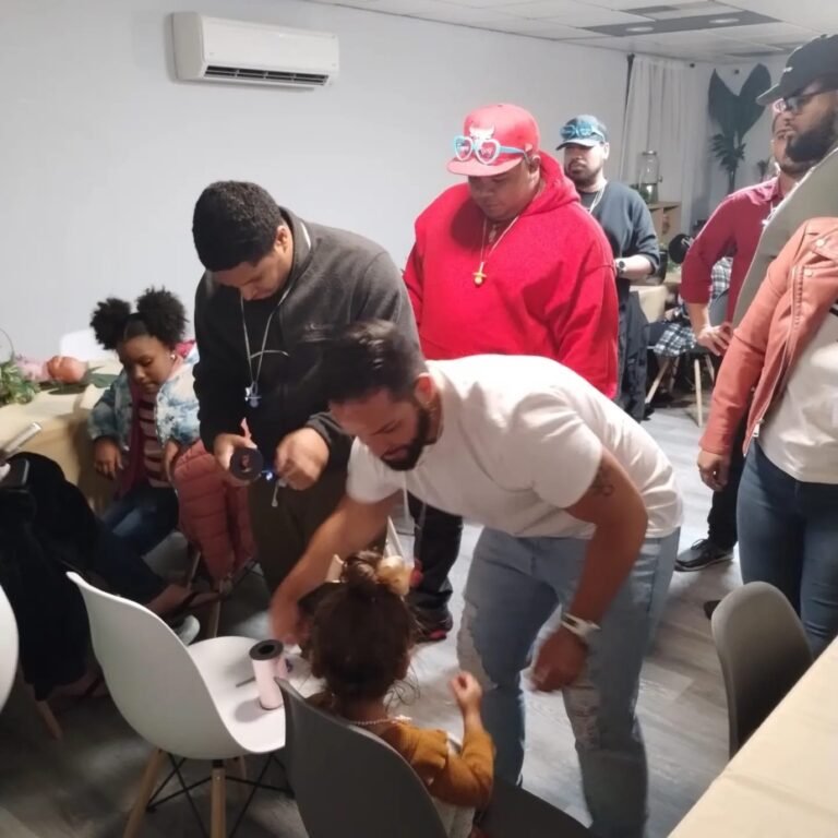 Adults playing interactive party games