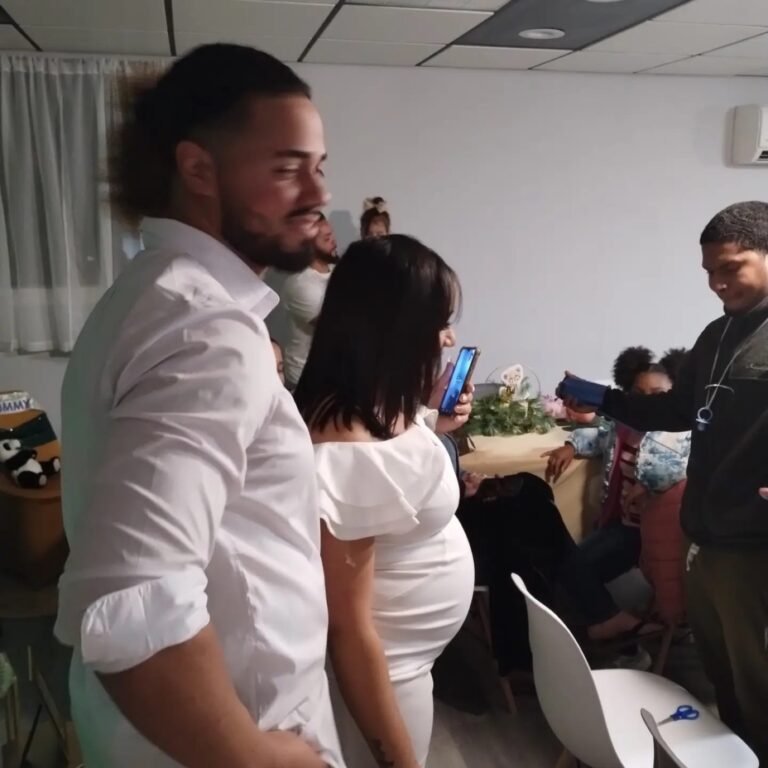 Parents-to-be at their baby shower