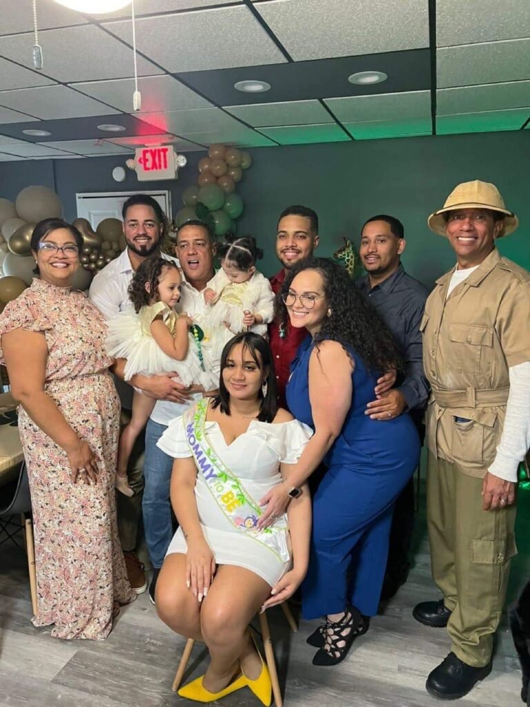 Family and friends at a baby shower